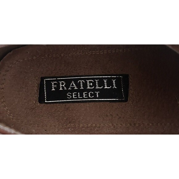 Fratelli Select Men\'s 11M Brown Loafer Leather Slip-On Square Toe Dress Shoes